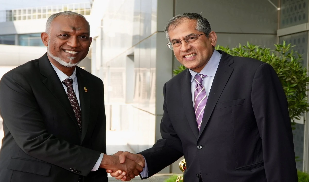 मालदीव के राष्ट्रपति Muizzu और मॉरीशस के PM Jugnauth